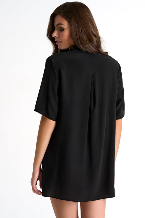 Shan Soie Silk short sleeve blouse